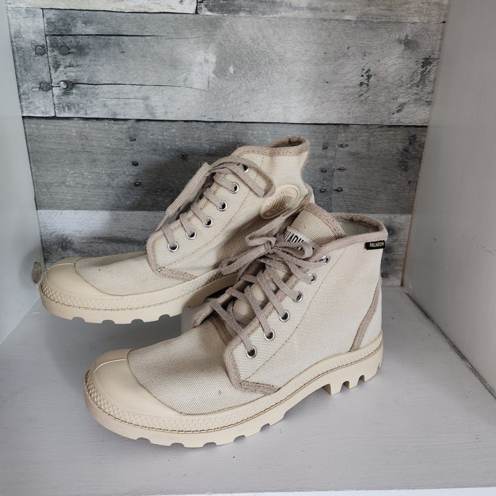 Palladium Pampa Hi Canvas Boots Sand Beige Mens 5.5 Womens 7 75349-238-M